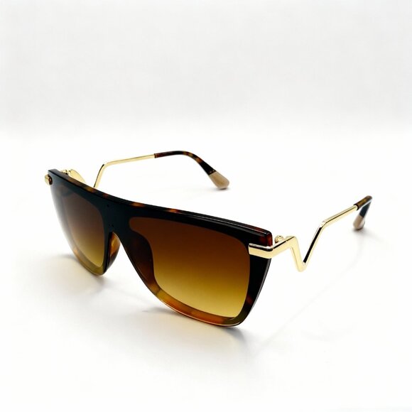 NEW Vogue V Oversized Iconic Glam Trendy Designer Style Sunglasses Tortoise - Picture 3 of 5